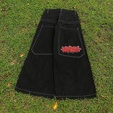 Hearujoy Jeans New Y2K Harajuku Hip Hop Letter Embroidered Retro Baggy Jeans Denim Pants Men Women Goth High Waist Wide Trousers